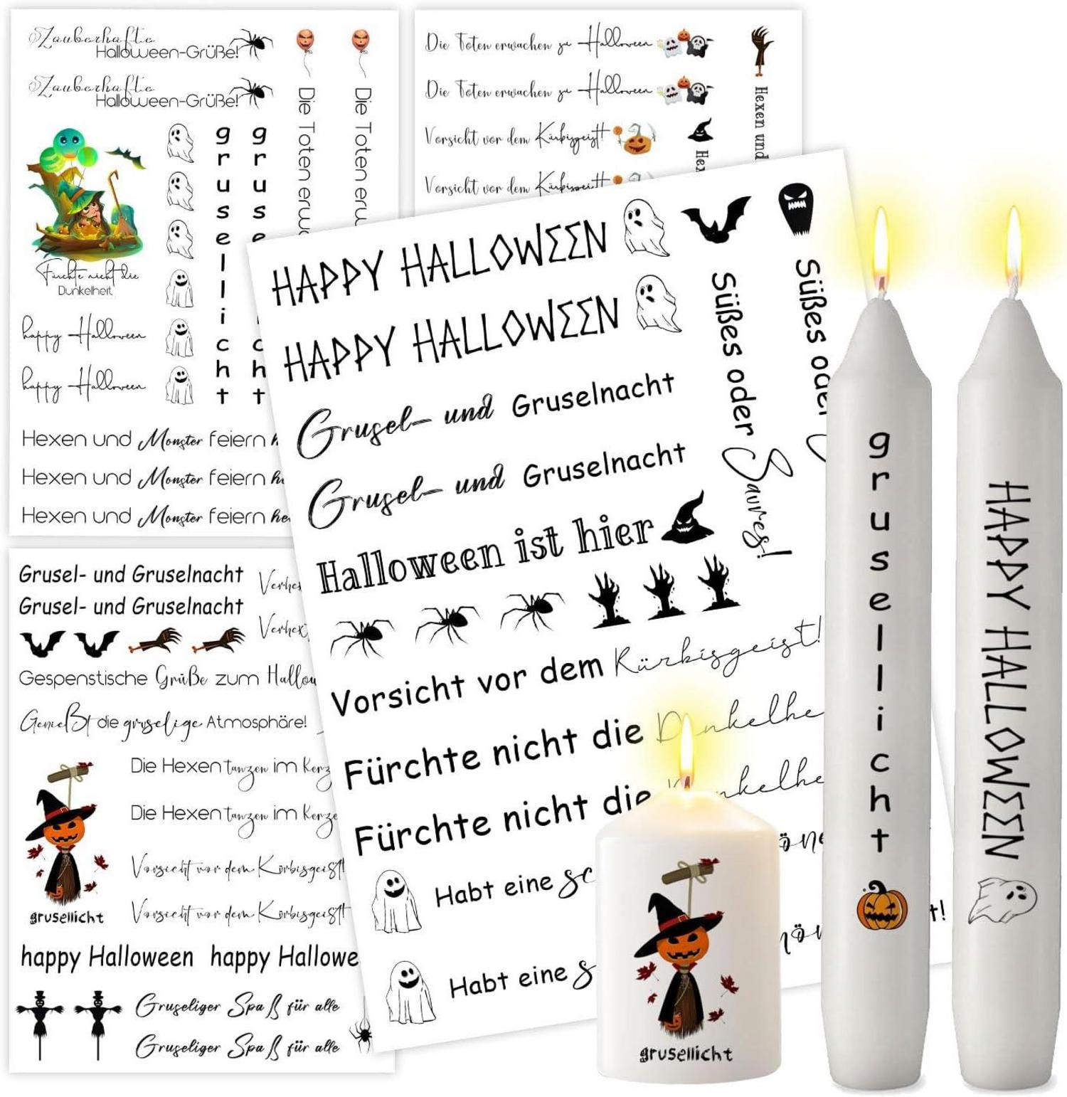 Kerzentattoos Halloween Deko Kerzensticker Kürbis DIY Geschenk