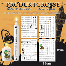 Halloween Kerzentattoos Kürbis DIY Geschenk 4er Set