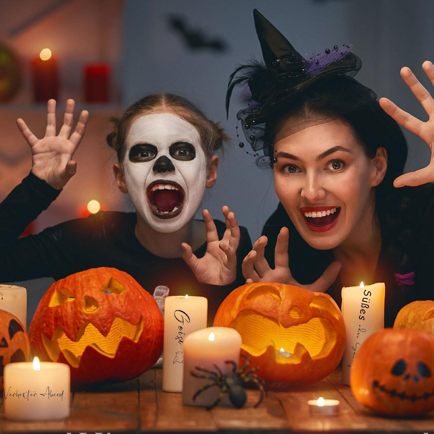 Halloween Kerzentattoos Kürbis Tasse DIY Geschenk - 4 Stück