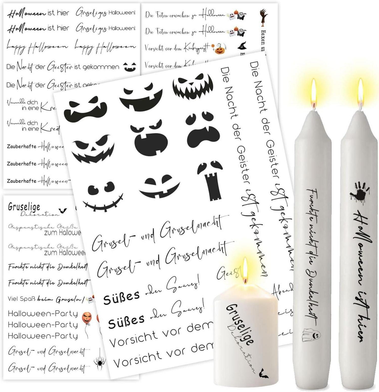 Halloween Kerzentattoos Kürbis DIY Geschenk Tasse 4 Stück