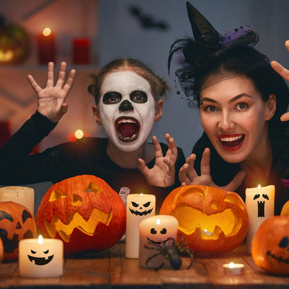Kerzentattoos Halloween Kürbis DIY Geschenk Tasse 4er Set