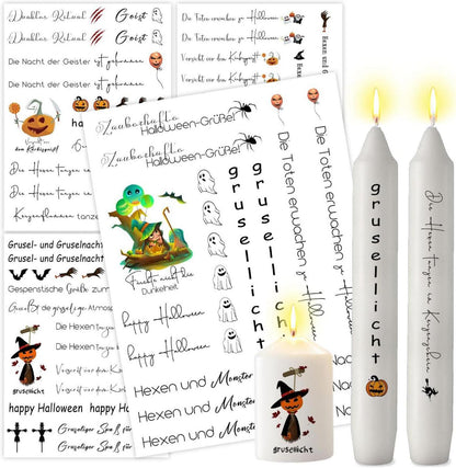 Kerzentattoos Halloween Deko Kürbis DIY Geschenk 4 Stück
