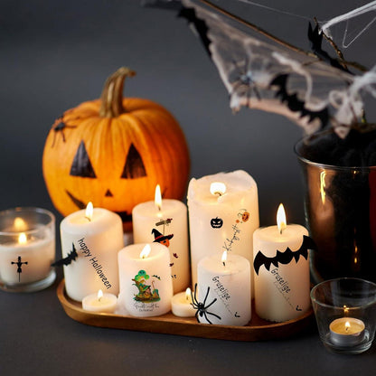 Kerzentattoos Halloween Deko Kürbis DIY Geschenk 4 Stück