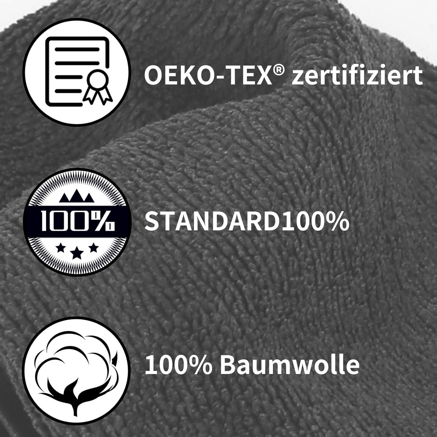 YYTECH Waschhandschuhe 6er Set 100% Baumwolle Frottee 16x21cm weiche