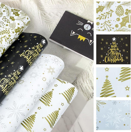 Weihnachtspapier Geschenkpapier Set 4 Rollen 43cm x 3m