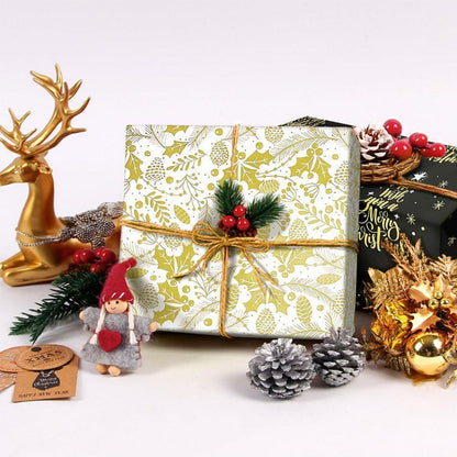 Weihnachtspapier Geschenkpapier Edel 4 Rollen Weihnachtsgeschenkpapier Vintage Papier Set