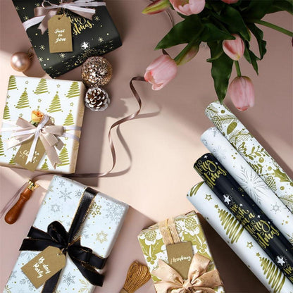 Weihnachtspapier Geschenkpapier Edel 4 Rollen Weihnachten Vintage