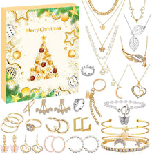 Adventskalender Schmuck 2024 Weihnachts-Countdown Damen Mädchen