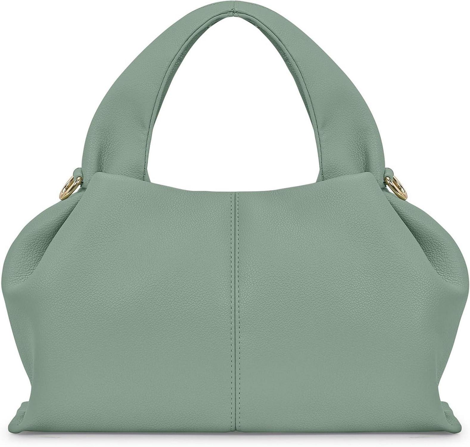 Knödel Handtasche Damen PU Leder Umhängetasche Schwarz