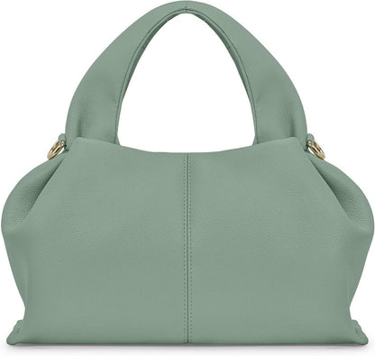 Knödel Handtasche Damen PU Leder Umhängetasche Schwarz