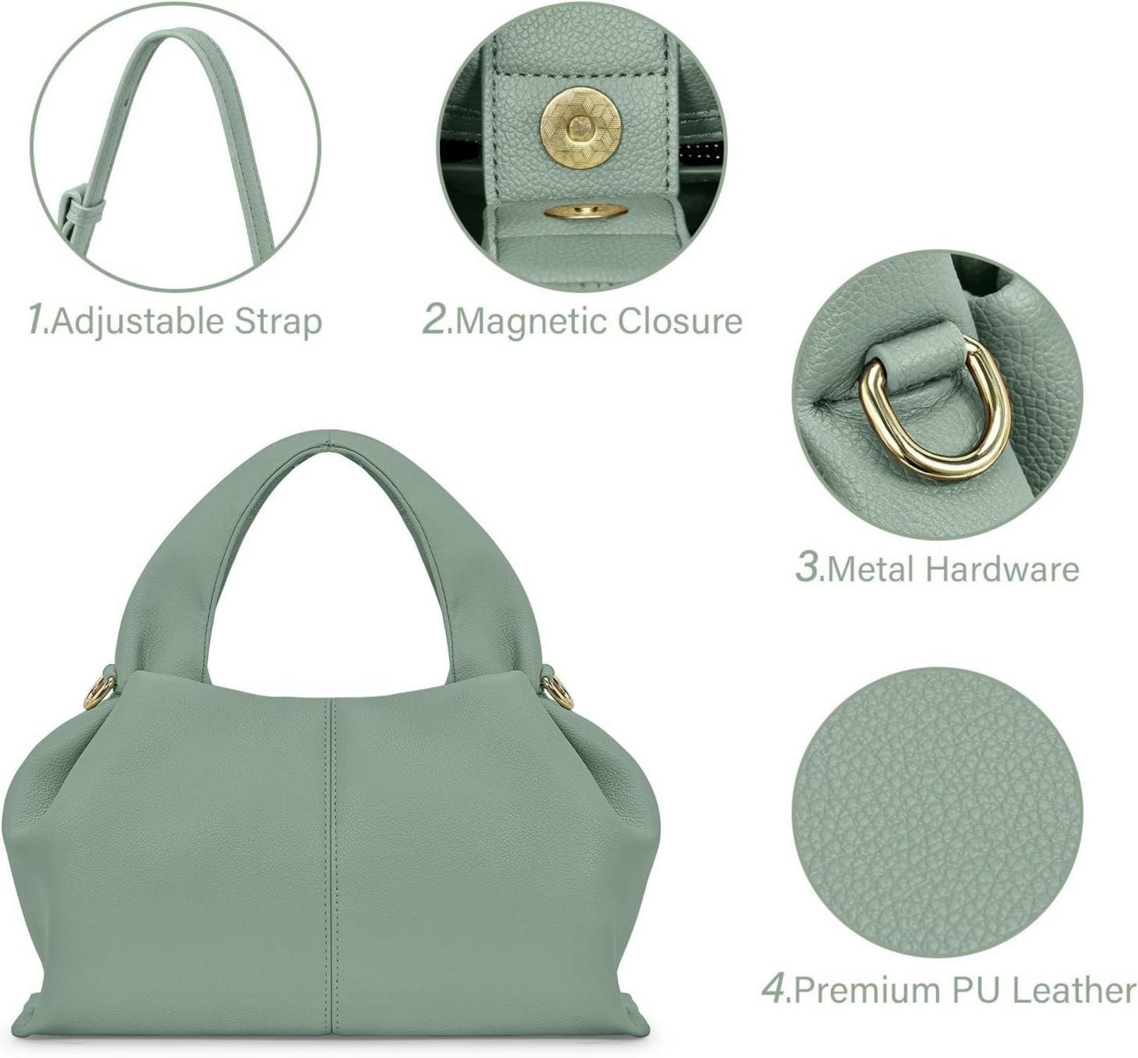 Damen PU Leder Umhängetasche Schultertasche Knödel Henkeltasche