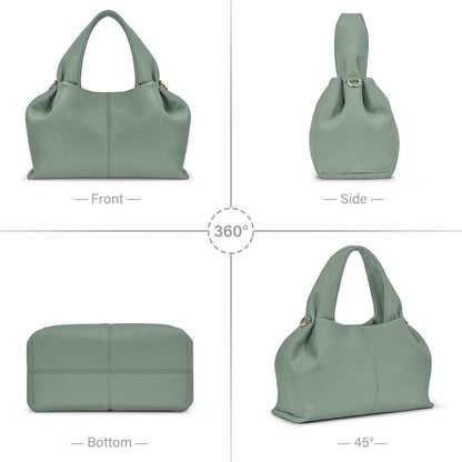 Damen PU Leder Umhängetasche Schultertasche Top Handle Bag