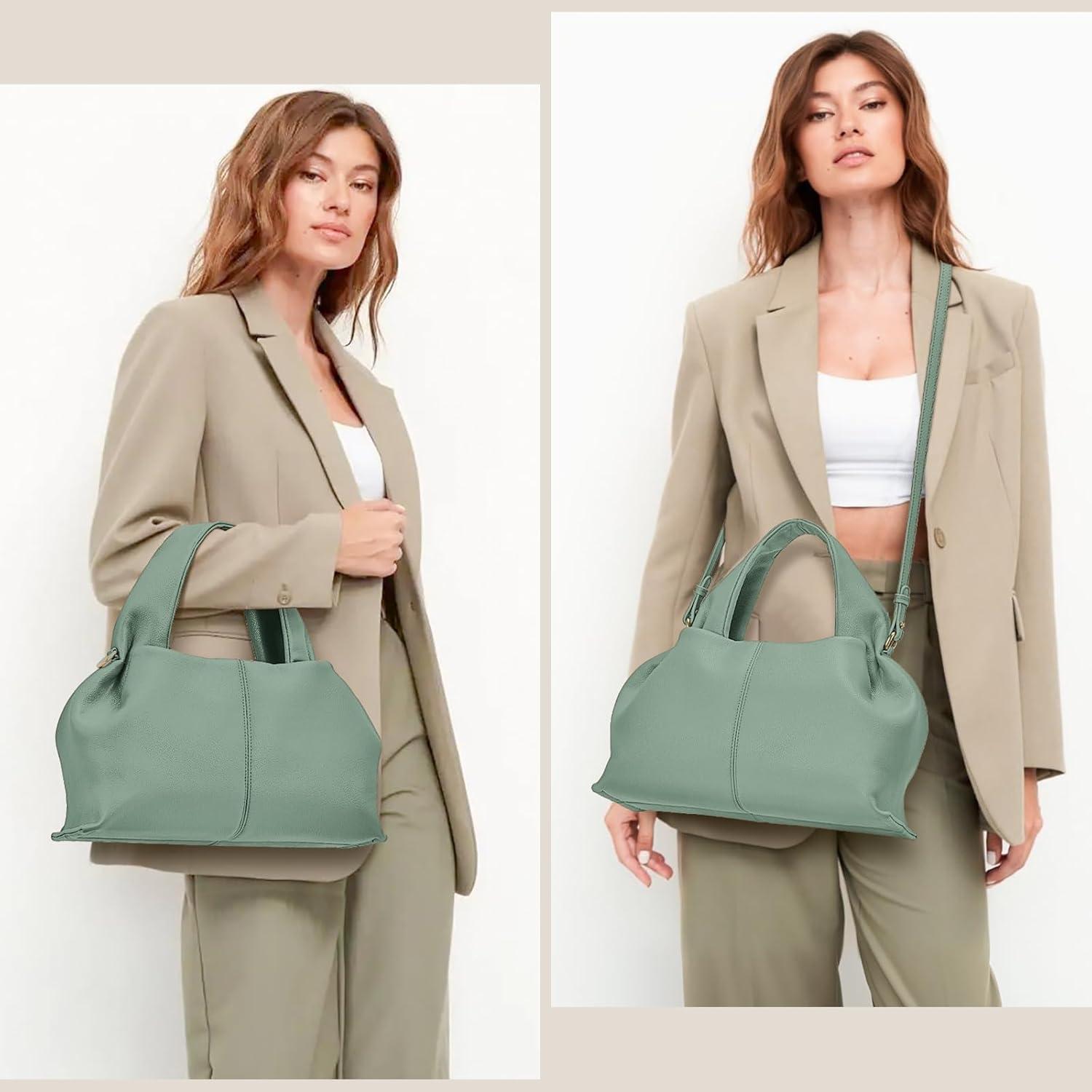 Handtasche Damen PU Leder Umhängetasche Schultertasche Klein Retro
