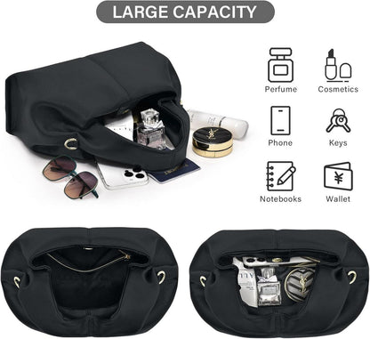 Moderne Damen Umhängetasche PU Leder Handtasche Knödel Design