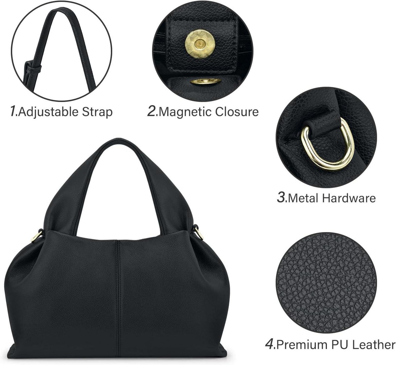Oscaurt Damen Dumpling Crossbody Bag PU Leder Umhängetasche Henkeltasche