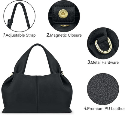 Oscaurt Damen Dumpling Crossbody Bag PU Leder Umhängetasche Henkeltasche