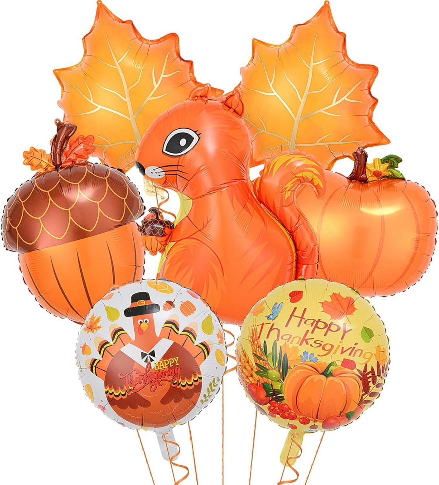 Herbst Deko Set Kürbis Ahornblatt Air Balloon Thanksgiving Halloween