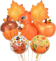 Herbst Deko Set Kürbis Ahornblatt Air Balloon Thanksgiving Halloween