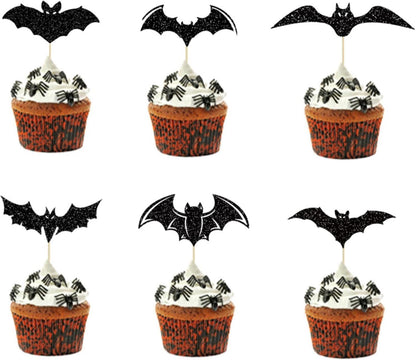 Halloween Fledermaus Cupcake Toppers 24 Stück Food Picks