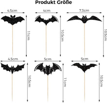 Halloween Cupcake Toppers Fledermaus Tortendeko Set 24 Stück