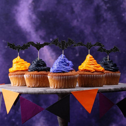 Halloween Fledermaus Cupcake Toppers 24 Stück Party Deko