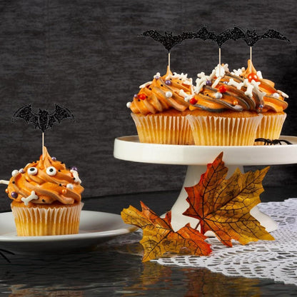 Halloween Fledermaus Cupcake Toppers 24 Stück Party Deko