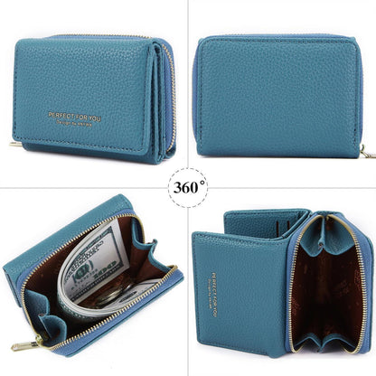 Klein Damen Geldbörse Elegante Süße Geldbeutel Blau