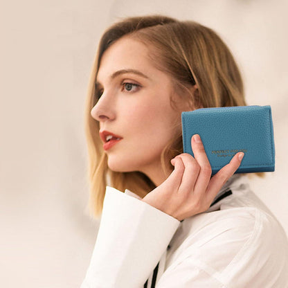ANYWN Damen Geldbörse klein Portemonnaie Elegante Süße Blau