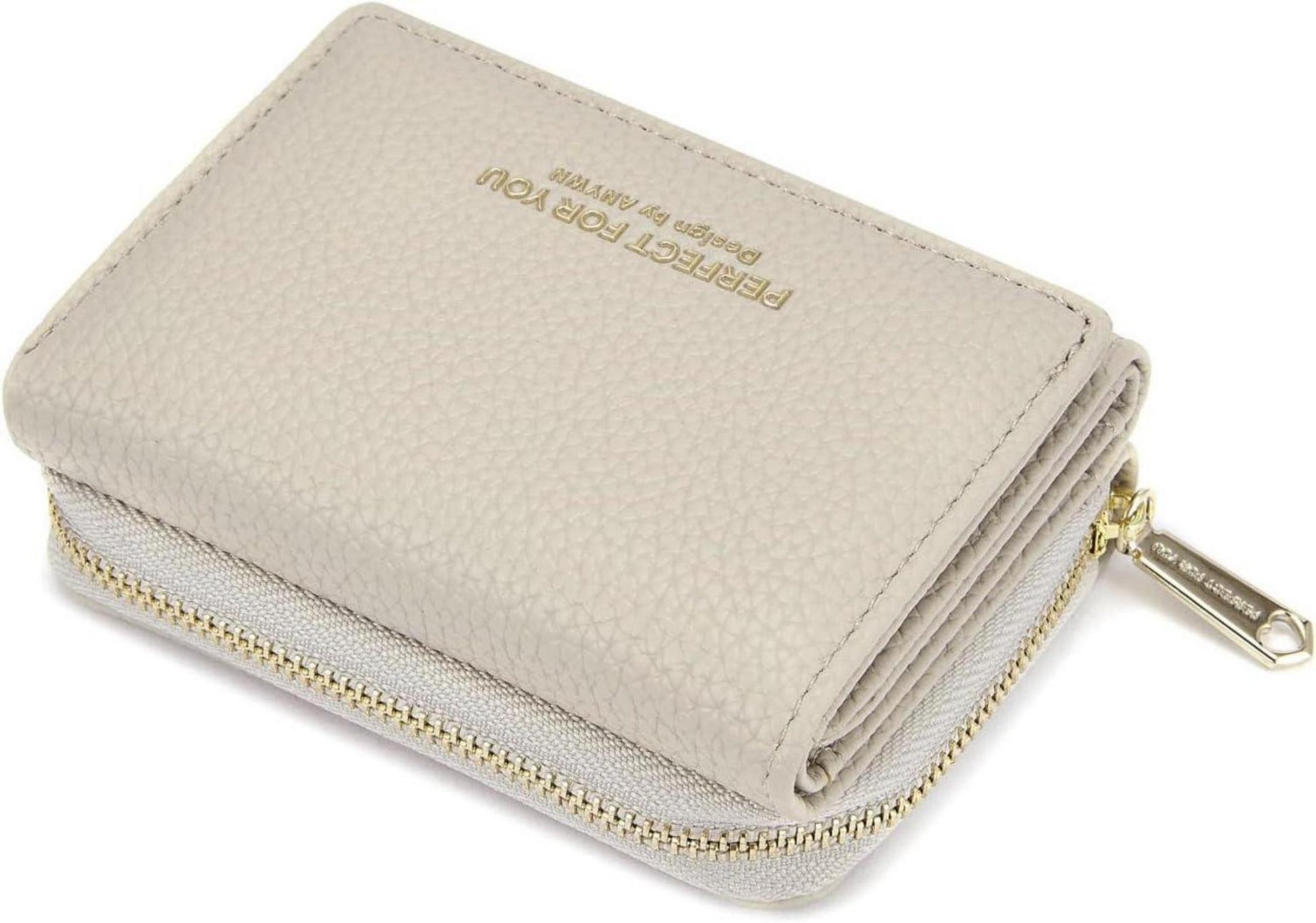 Damen Geldbörse klein mit Vintage Design und Münzfach - Beige