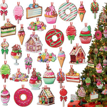 30er Set Holz Weihnachtsbaum Deko Anhänger Christmas Decorations