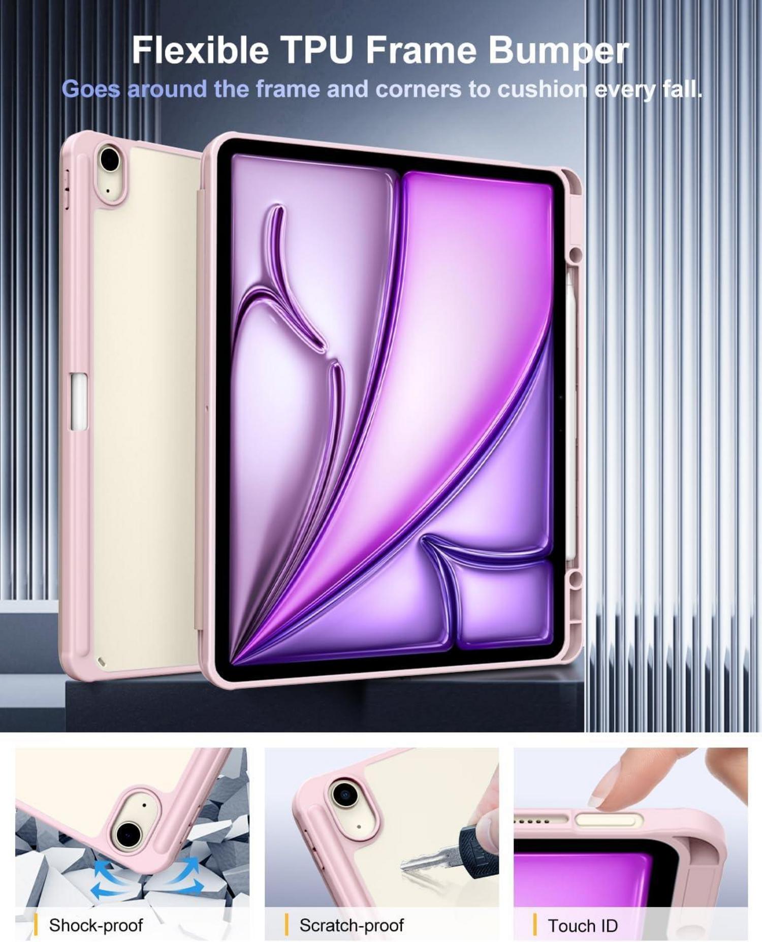 Schutzhülle für iPad Air 13 Zoll 2024 mit Stifthalter transparent