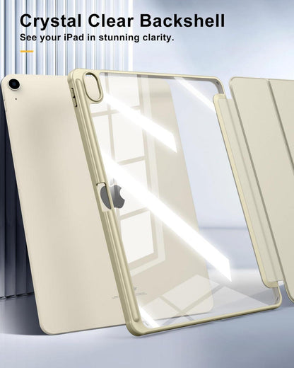 Hülle für iPad Air 13 Zoll 2024 Stifthalter Transparent Gold