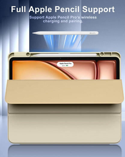 Schutzhülle für iPad Air 13 2024 Stifthalter Transparent Gold