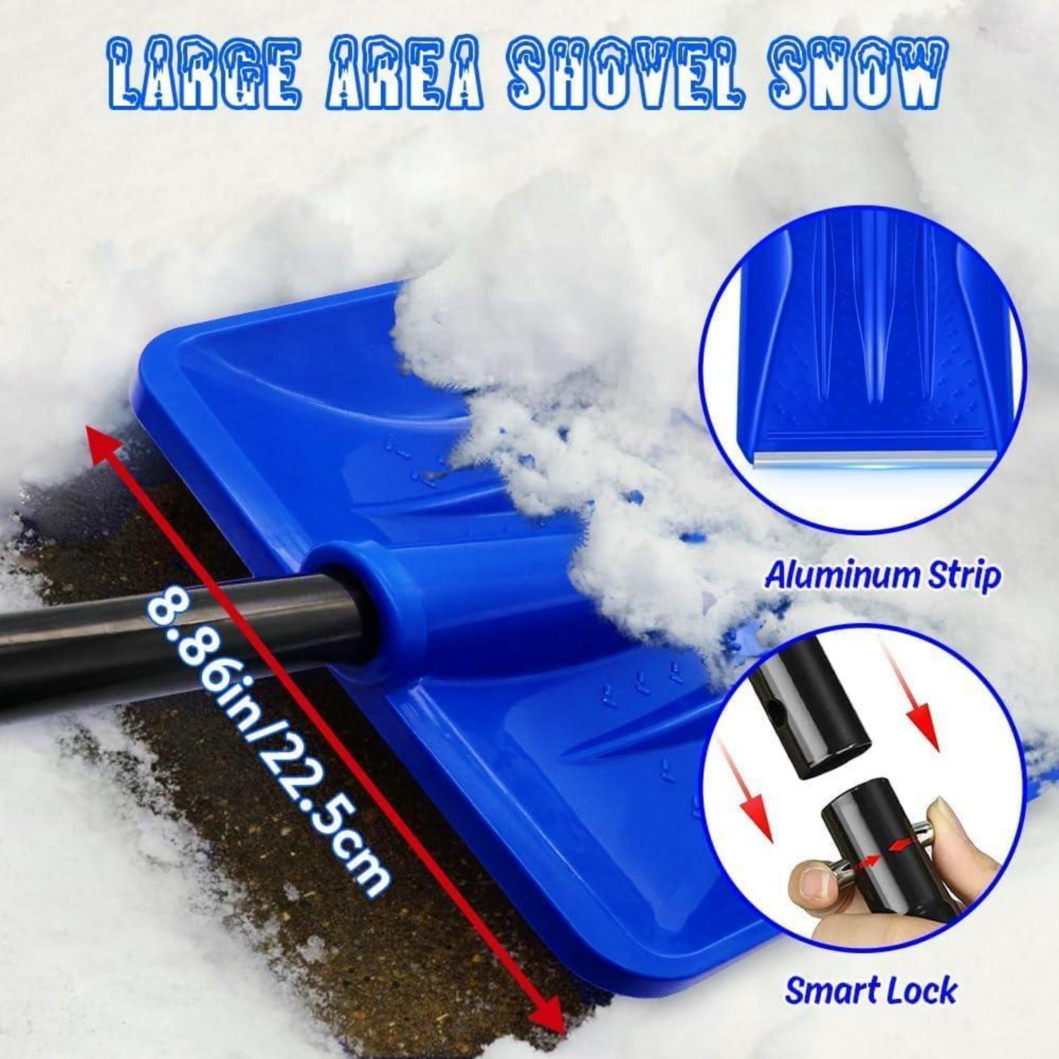 Schneeschaufel 108cm Auto Schneeschieber Abnehmbar Blau