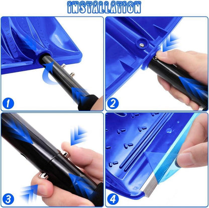 Schneeschaufel 108cm Auto Schneeschieber Blau verstellbar