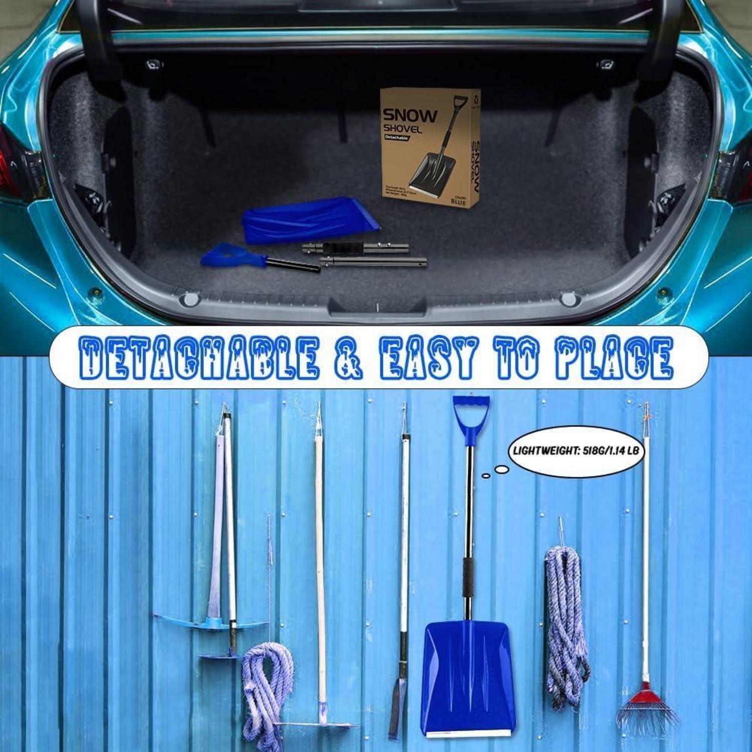Schneeschaufel 108cm Auto Schneeschieber Abnehmbar Blau