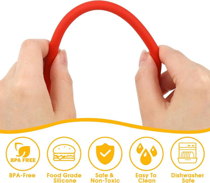 16er Set Bunte Silikon Strohhalme mit Reinigungsbürste