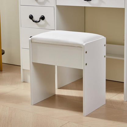 Schminktisch LED Beleuchtung Hocker Spiegel Makeup Kosmetiktisch 6 Schubladen
