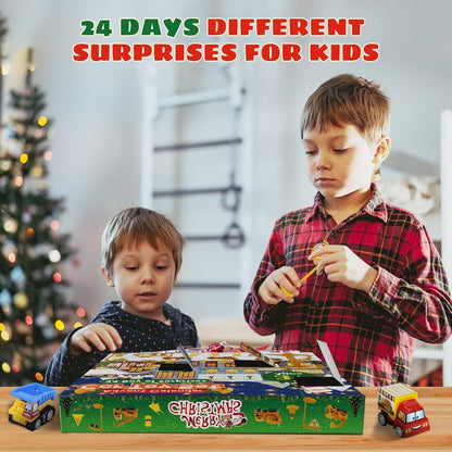Adventskalender Baufahrzeuge Spielzeug 2024, Kinder Junge