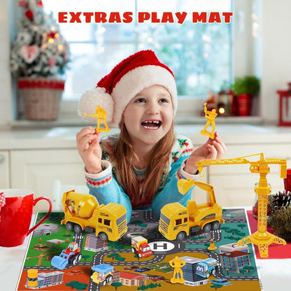 Adventskalender Baufahrzeuge Spielzeug 2024, Kinder Junge