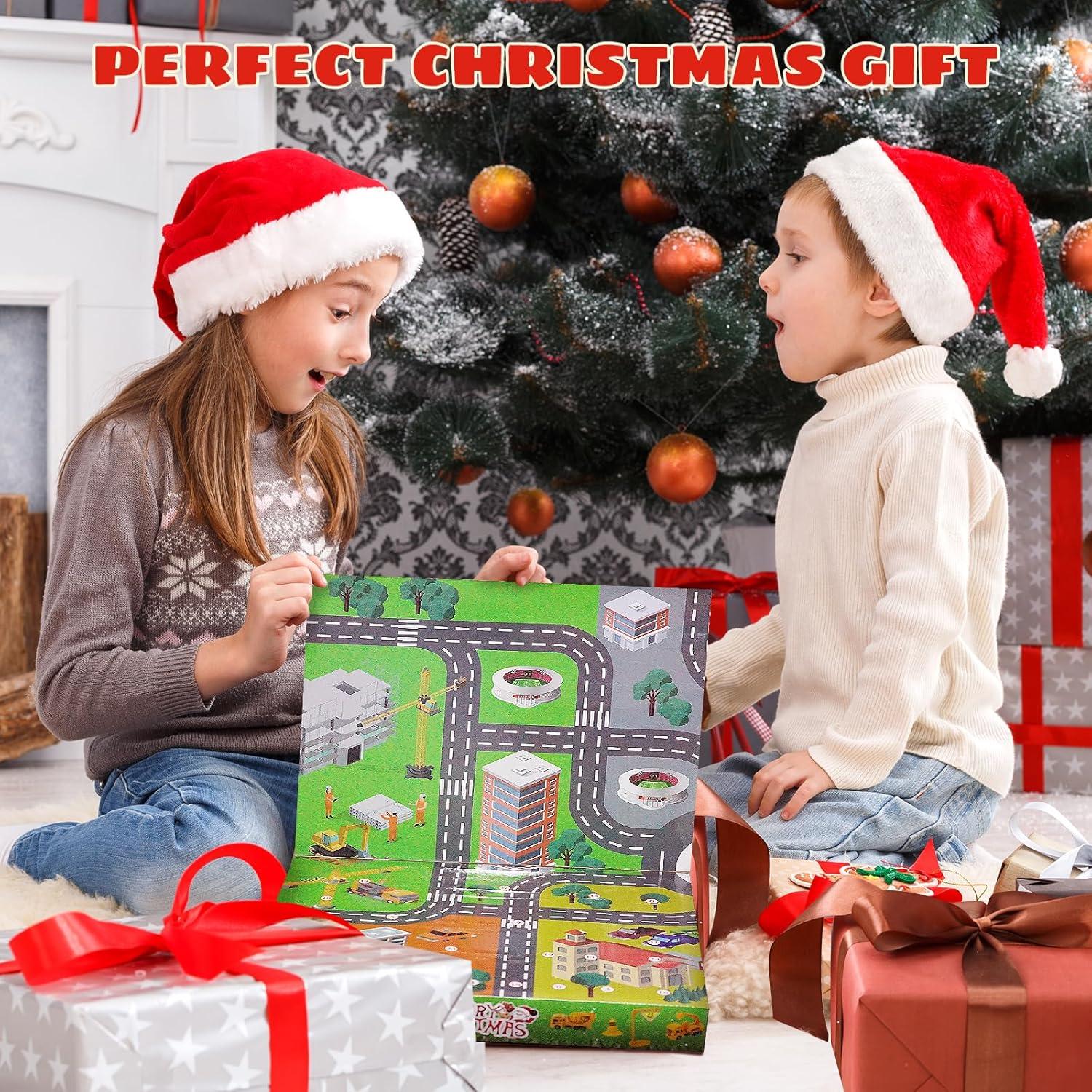 Lupxiu Adventskalender Kinder 2024 Baufahrzeuge Spielzeug 4 5 6 Jahre Jungen Weihnachtskalender 2024 Geschenk Baustellenfahrzeuge Kleine Geschenke