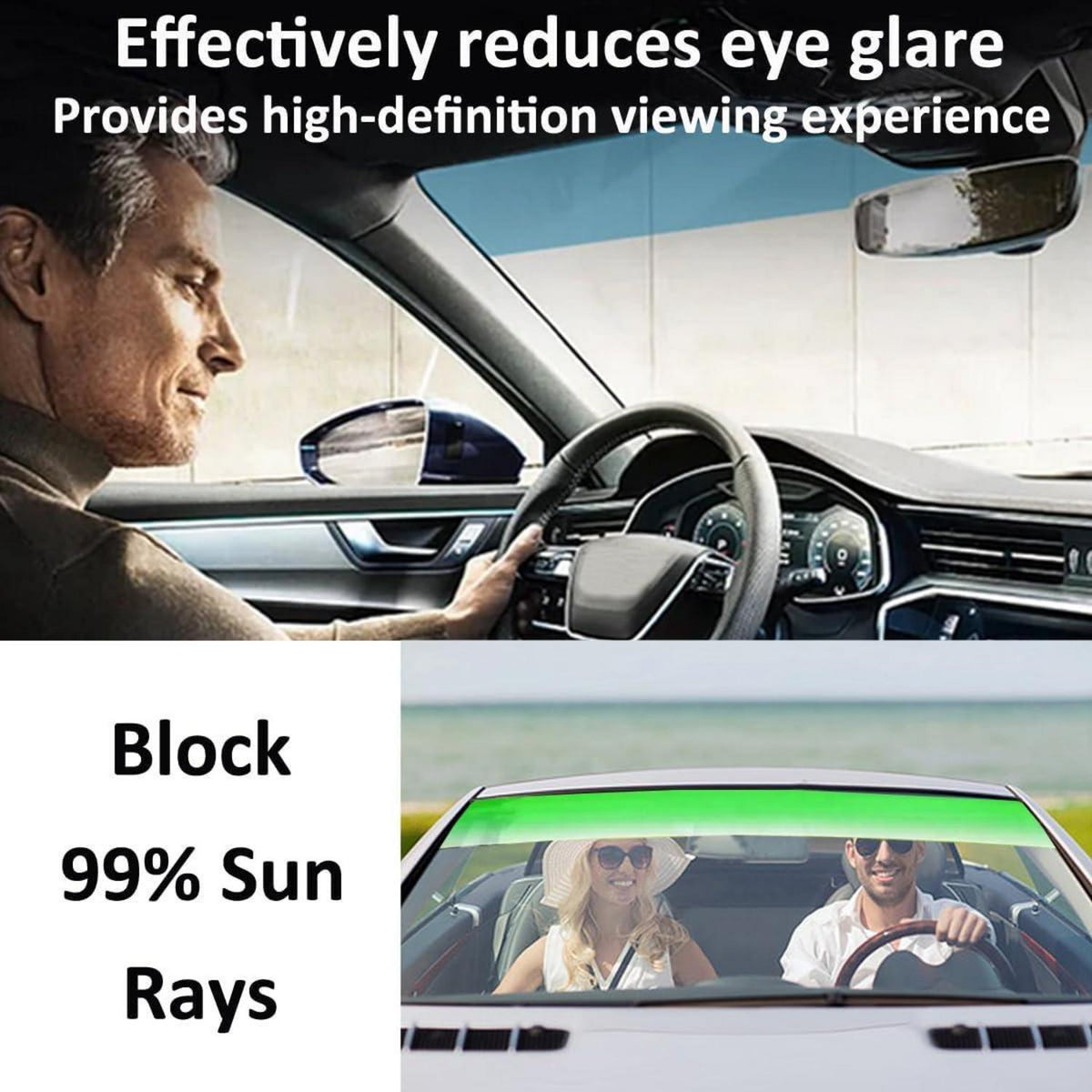 Sonnenschutzfolie Auto Frontscheibe Farbverlauf Grün 150cm