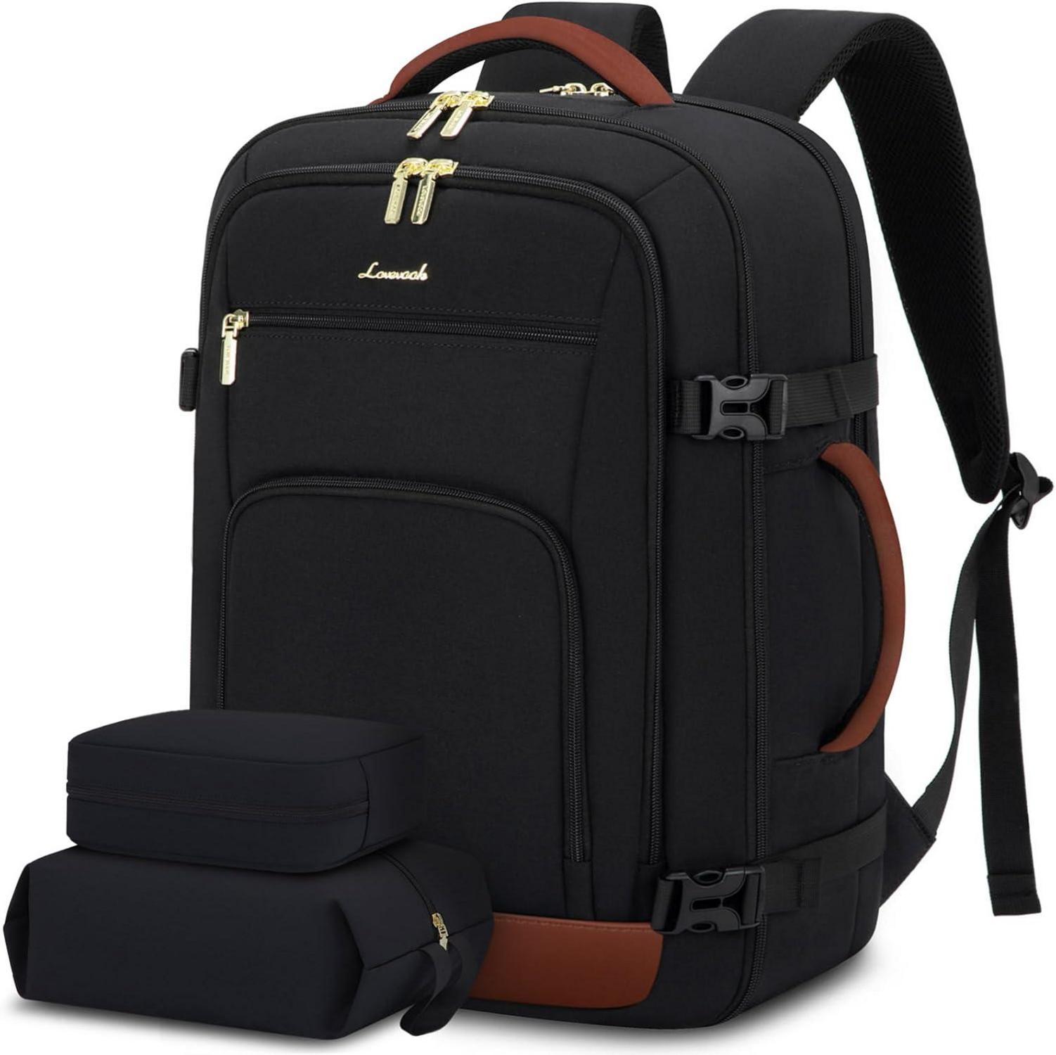 Handgepäck Reiserucksack 40L für 17 Zoll Laptop Schwarz