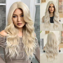 Lange Hellblonde Gewellte Synthetische Ombre Perücke Hitzebeständig