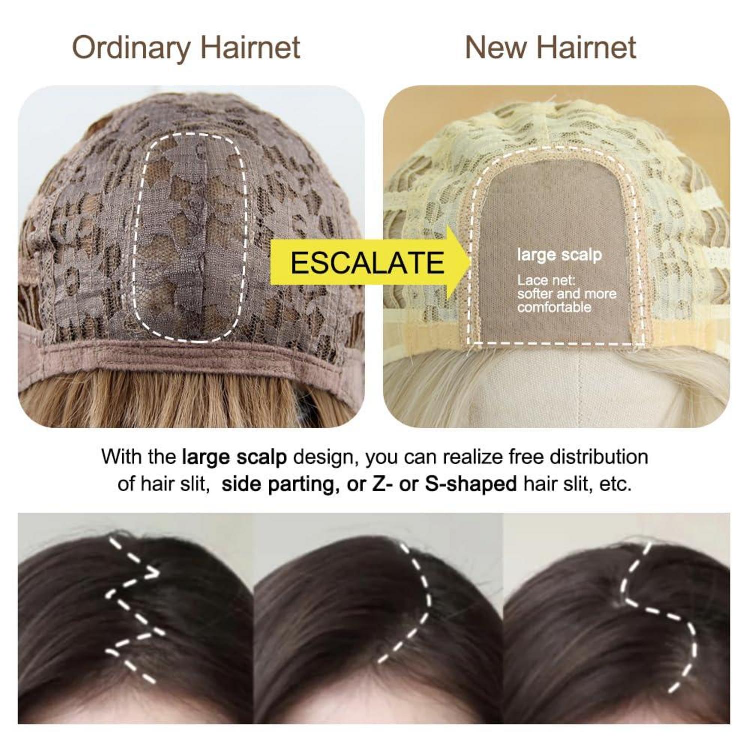 Lange Gewellte Hellblonde Ombre Synthetische Perücke für Frauen Hitzebeständig Cosplay Party Wear