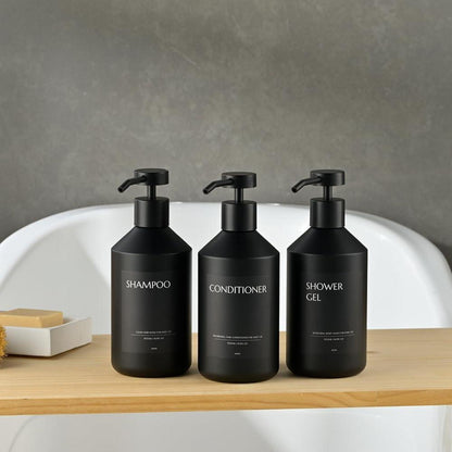 3x Seifenspender Wandbefestigung Schwarz 500ml