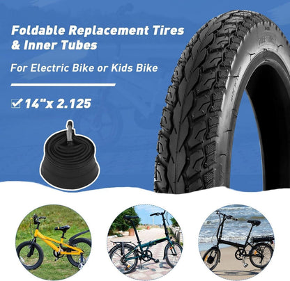 2er-Pack 14 Zoll E-Bike Reifen 14x2.125 Rutschfeste Fahrradreifen