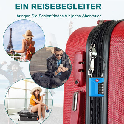 TSA Kofferschloss Zahlenschloss 4 Stellig Blau 2 Stücke