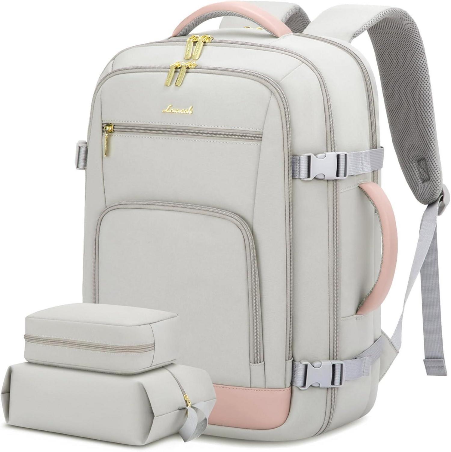 Handgepäck Rucksack 40L für Reise mit Laptopfach Grau