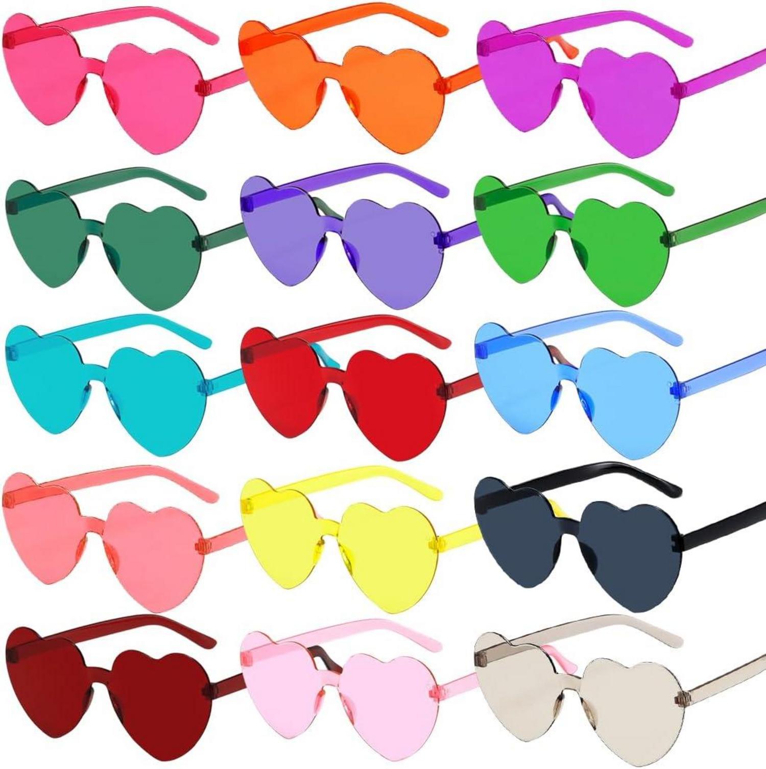 Herz Sonnenbrille 15er Set Party Zubehör Fasching Karneval